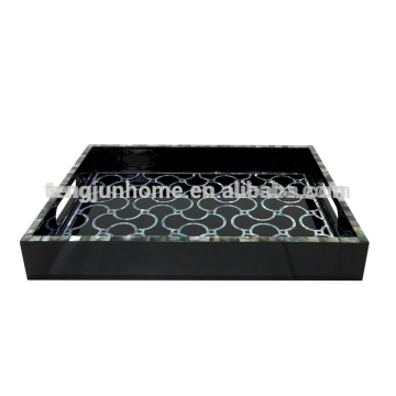 CBM-BPTY Black seashell tray with paua shell paper inlay